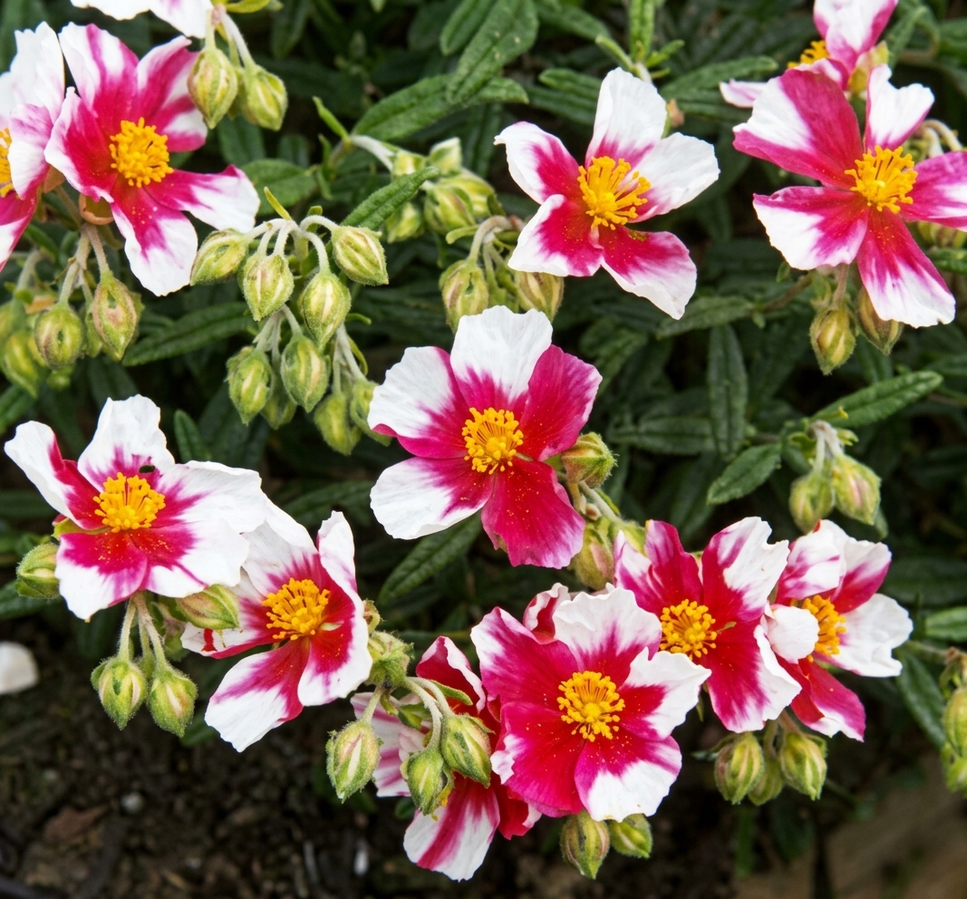 Helianthemum 'Raspberry Ripple' 